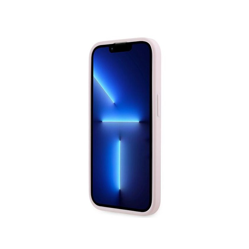 Husa iPhone 14 Pro Karl Lagerfeld Diagonal Quilted Script, roz, KLHCP14LPQDSMGP