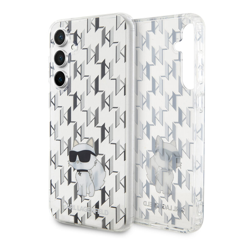 Husa Samsung Galaxy S23 FE Karl Lagerfeld Hardcase Monogram, Choupette, transparent, KLHCS23FEHNCMKLT