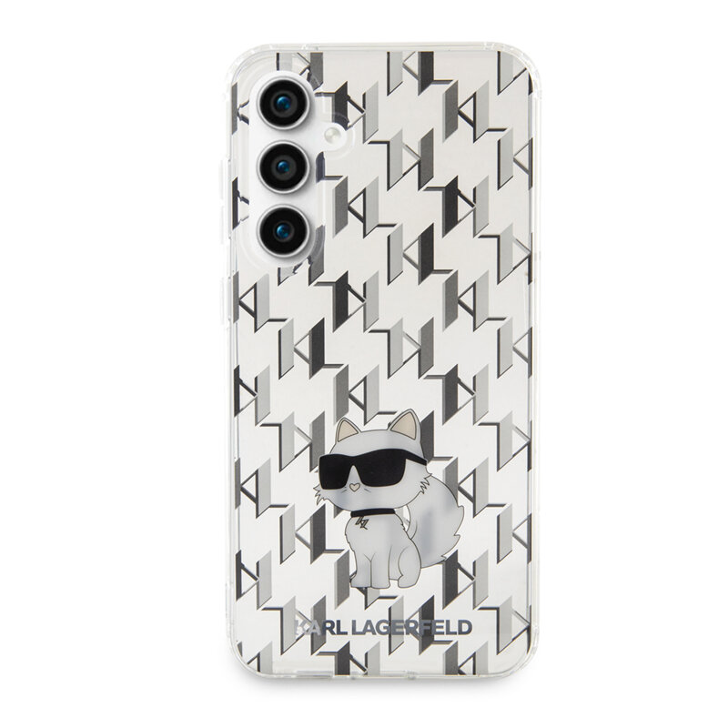 Husa Samsung Galaxy S23 FE Karl Lagerfeld Hardcase Monogram, Choupette, transparent, KLHCS23FEHNCMKLT