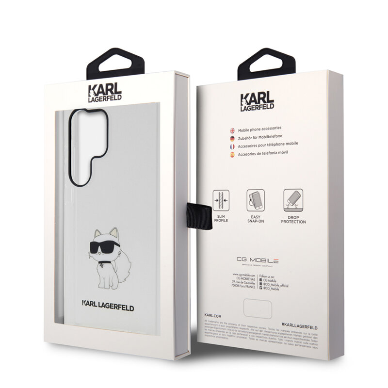 Husa Samsung Galaxy S23 Ultra Karl Lagerfeld Hardcase Transparent, Ikonik Choupette, KLHCS23LHNCHTCT