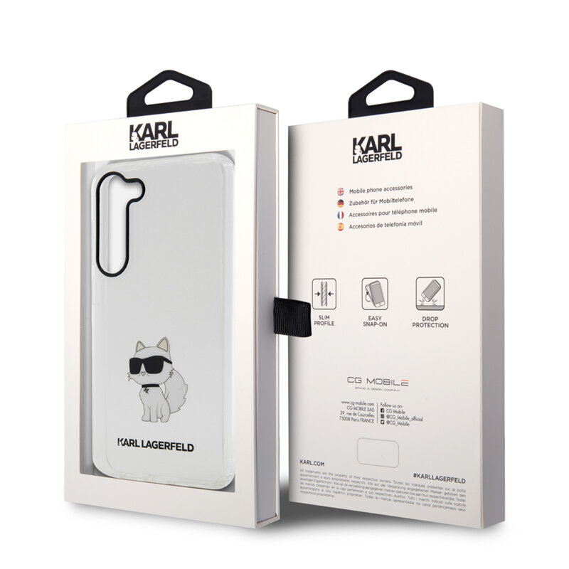 Husa Samsung Galaxy S23 Plus Karl Lagerfeld Hardcase Transparent, Ikonik Choupette, KLHCS23MHNCHTCT