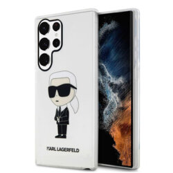 Husa Samsung Galaxy S23 Ultra Karl Lagerfeld Hardcase Transparent, Ikonik Karl Lagerfeld, KLHCS23LHNIKTCT
