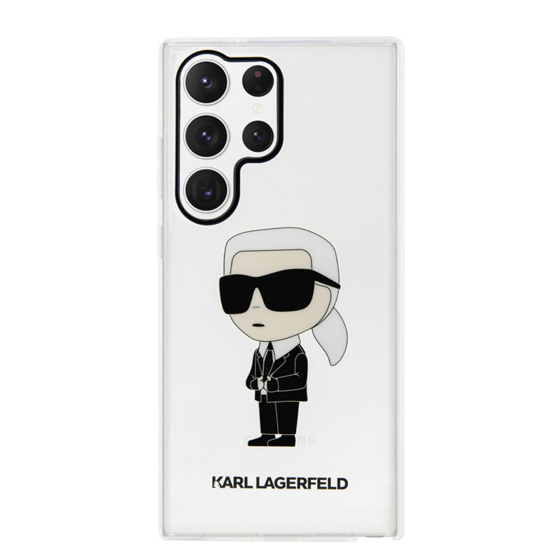 Husa Samsung Galaxy S23 Ultra Karl Lagerfeld Hardcase Transparent, Ikonik Karl Lagerfeld, KLHCS23LHNIKTCT
