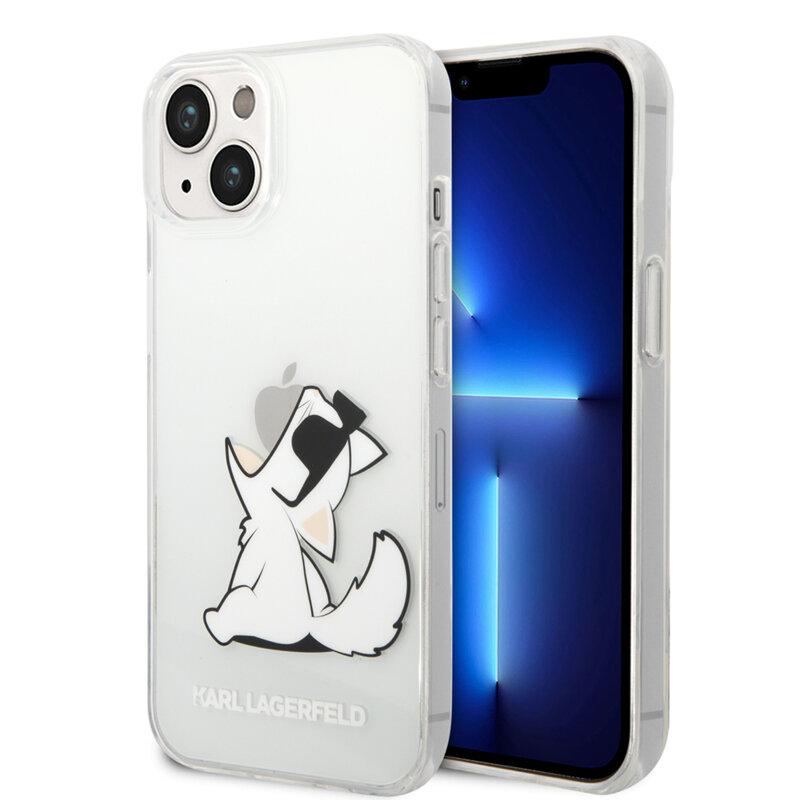 Husa iPhone 15 Plus Karl Lagerfeld Hardcase Transparent, Choupette Fun, KLHCP14MCFNRC