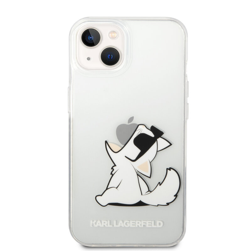 Husa iPhone 15 Plus Karl Lagerfeld Hardcase Transparent, Choupette Fun, KLHCP14MCFNRC