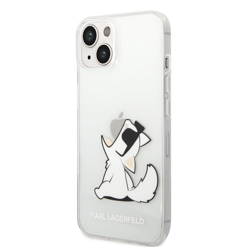 Husa iPhone 15 Plus Karl Lagerfeld Hardcase Transparent, Choupette Fun, KLHCP14MCFNRC