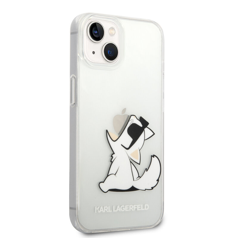 Husa iPhone 15 Plus Karl Lagerfeld Hardcase Transparent, Choupette Fun, KLHCP14MCFNRC