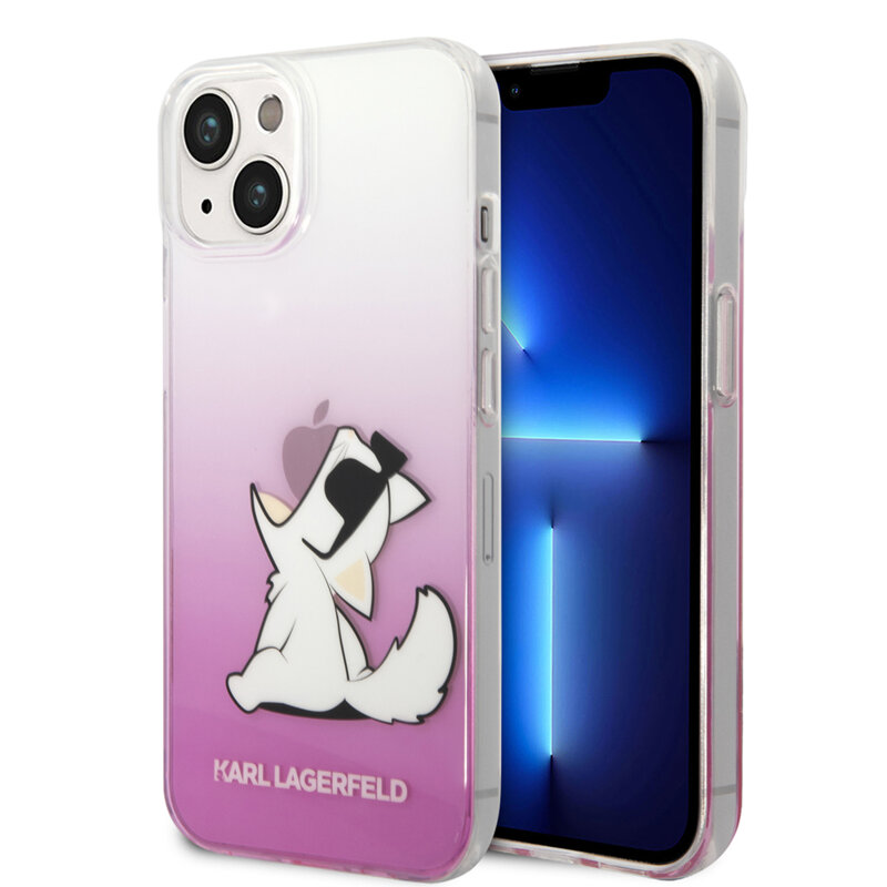 Husa iPhone 14 Plus Karl Lagerfeld Hardcase, Choupette Fun, roz, KLHCP14MCFNRCPI
