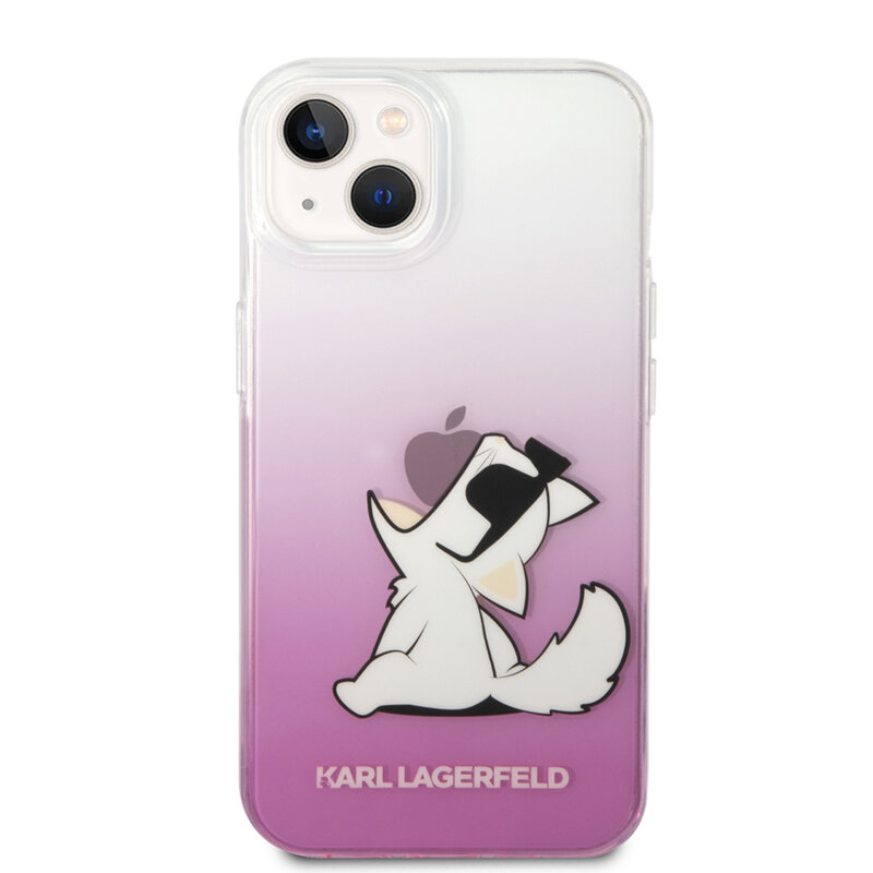 Husa iPhone 14 Plus Karl Lagerfeld Hardcase, Choupette Fun, roz, KLHCP14MCFNRCPI