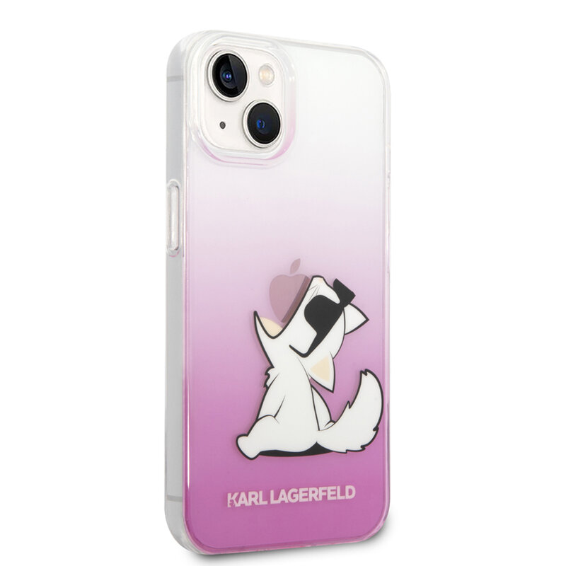 Husa iPhone 14 Plus Karl Lagerfeld Hardcase, Choupette Fun, roz, KLHCP14MCFNRCPI