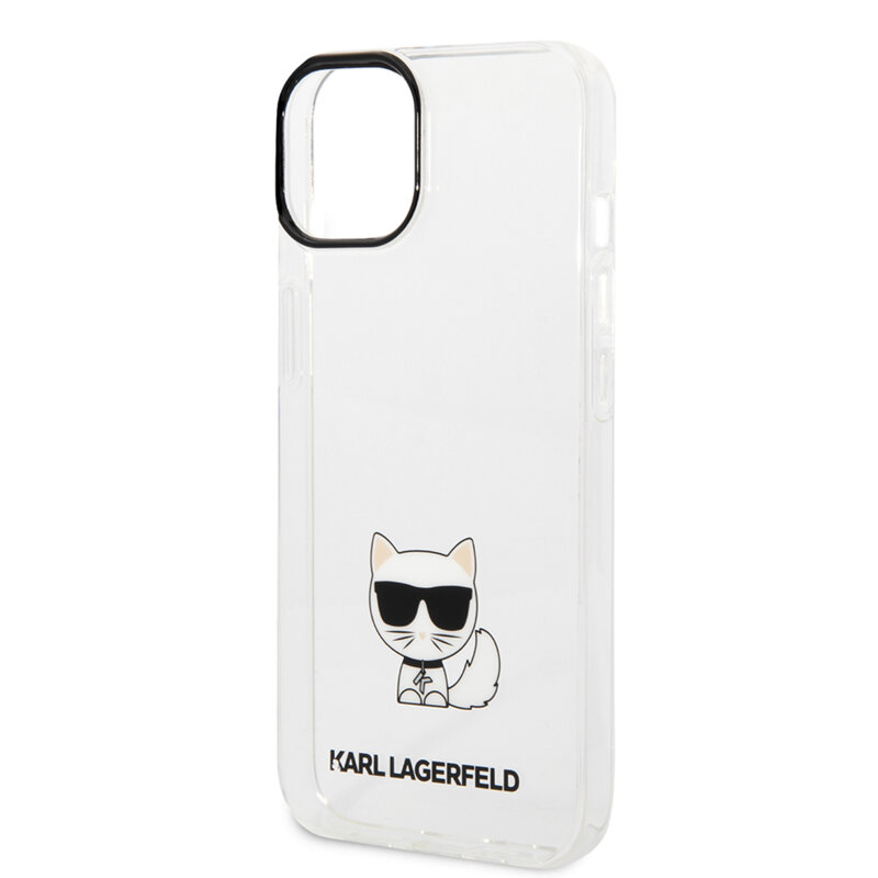 Husa iPhone 14 Plus Karl Lagerfeld Hardcase, Choupette Body, transparenta, KLHCP14MCTTR