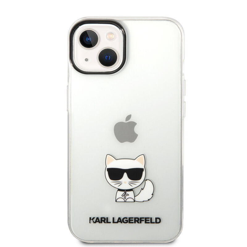 Husa iPhone 14 Plus Karl Lagerfeld Hardcase, Choupette Body, transparenta, KLHCP14MCTTR