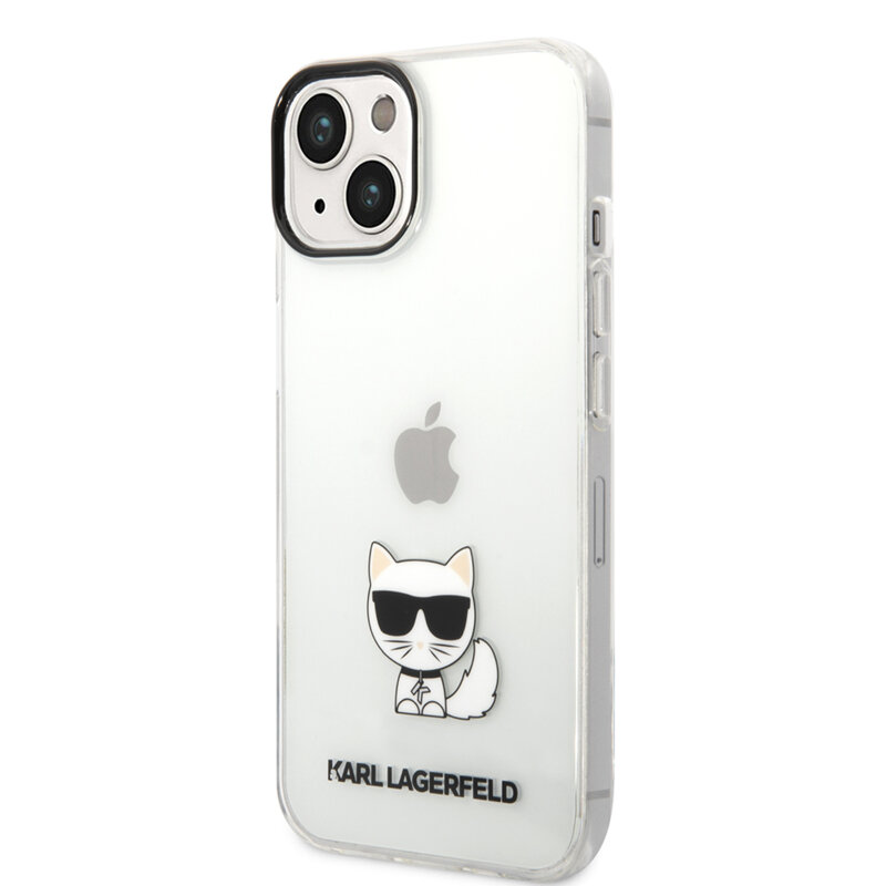 Husa iPhone 14 Plus Karl Lagerfeld Hardcase, Choupette Body, transparenta, KLHCP14MCTTR