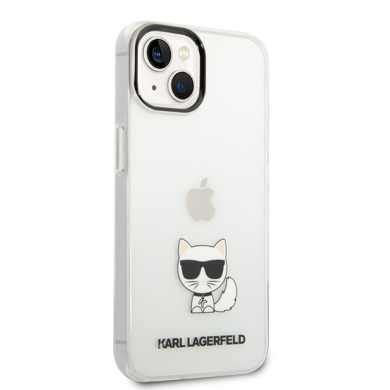 Husa iPhone 14 Plus Karl Lagerfeld Hardcase, Choupette Body, transparenta, KLHCP14MCTTR