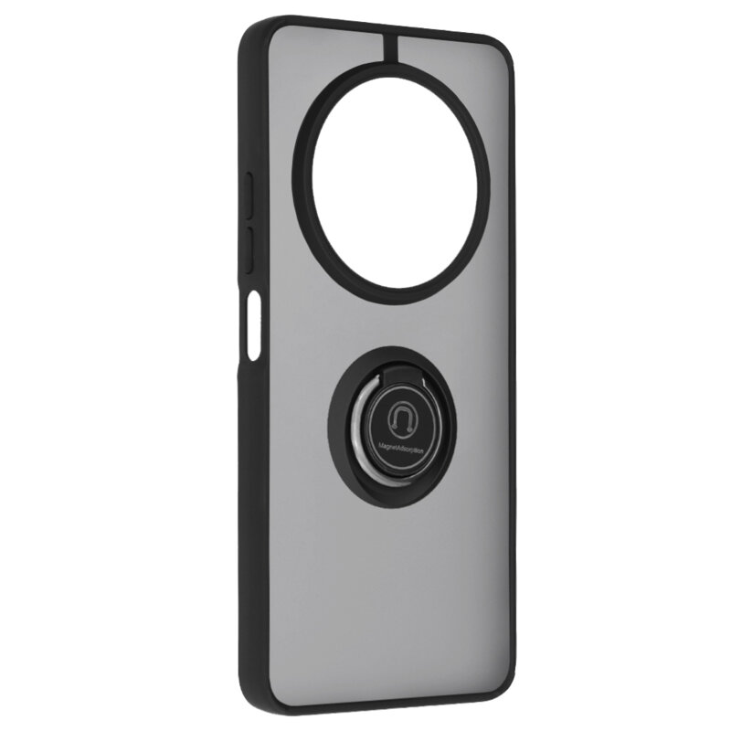 Husa Xiaomi Redmi 14C Techsuit Glinth cu inel suport stand magnetic, negru