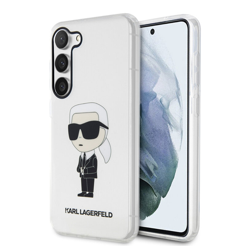 Husa Samsung Galaxy S23 Plus Karl Lagerfeld Hardcase Transparent, Ikonik Karl Lagerfeld, KLHCS23MHNIKTCT