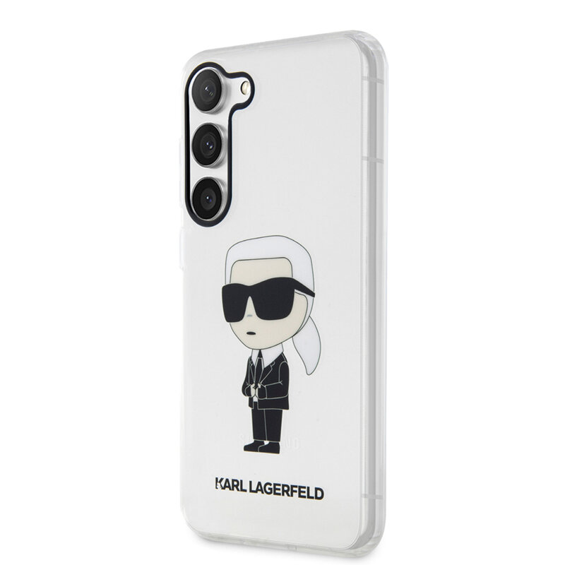 Husa Samsung Galaxy S23 Plus Karl Lagerfeld Hardcase Transparent, Ikonik Karl Lagerfeld, KLHCS23MHNIKTCT