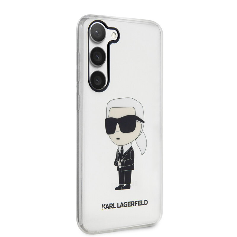 Husa Samsung Galaxy S23 Plus Karl Lagerfeld Hardcase Transparent, Ikonik Karl Lagerfeld, KLHCS23MHNIKTCT
