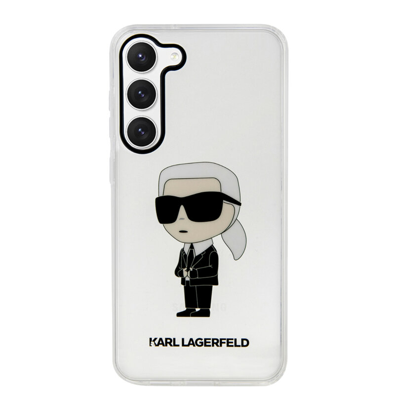 Husa Samsung Galaxy S23 Karl Lagerfeld Hardcase Transparent, Ikonik Karl Lagerfeld, KLHCS23SHNIKTCT