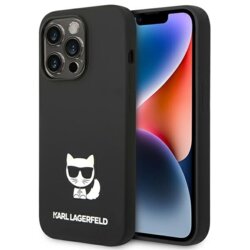 Husa Karl Lagerfeld iPhone 14 Pro Silicone, Choupette Body, negru, KLHCP14LSLCTBK