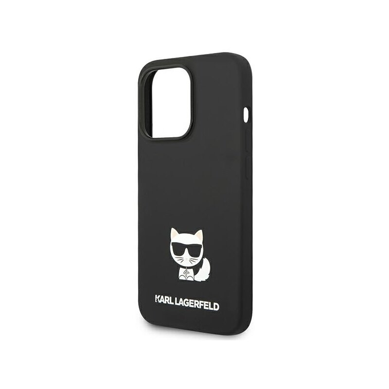 Husa Karl Lagerfeld iPhone 14 Pro Silicone, Choupette Body, negru, KLHCP14LSLCTBK
