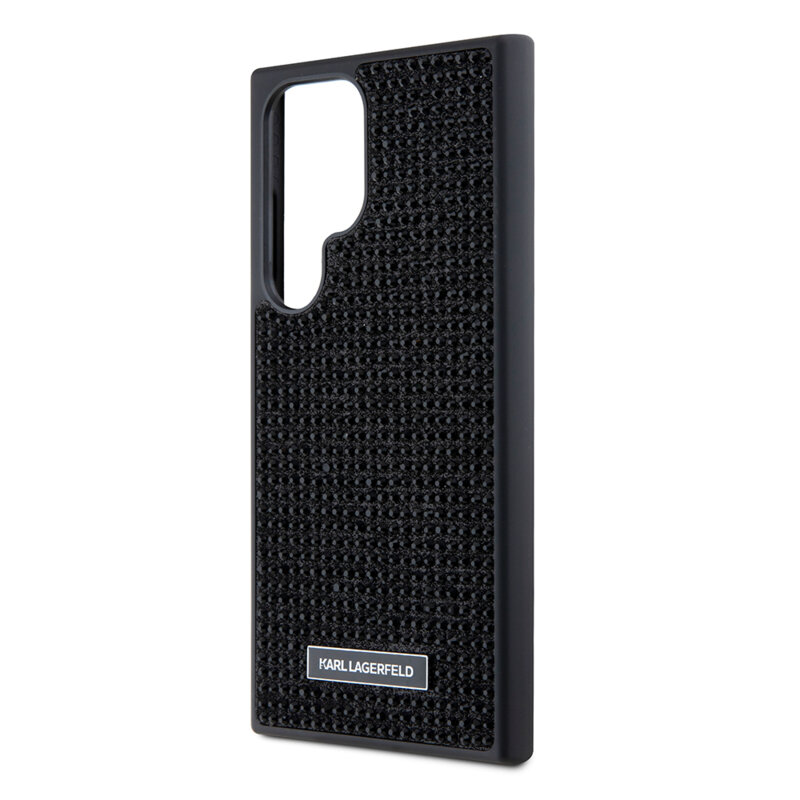 Husa Samsung Galaxy S24 Ultra Karl Lagerfeld Hardcase Rhinestone, Logo Metal Plate, negru, KLHCS24LHDSPRK