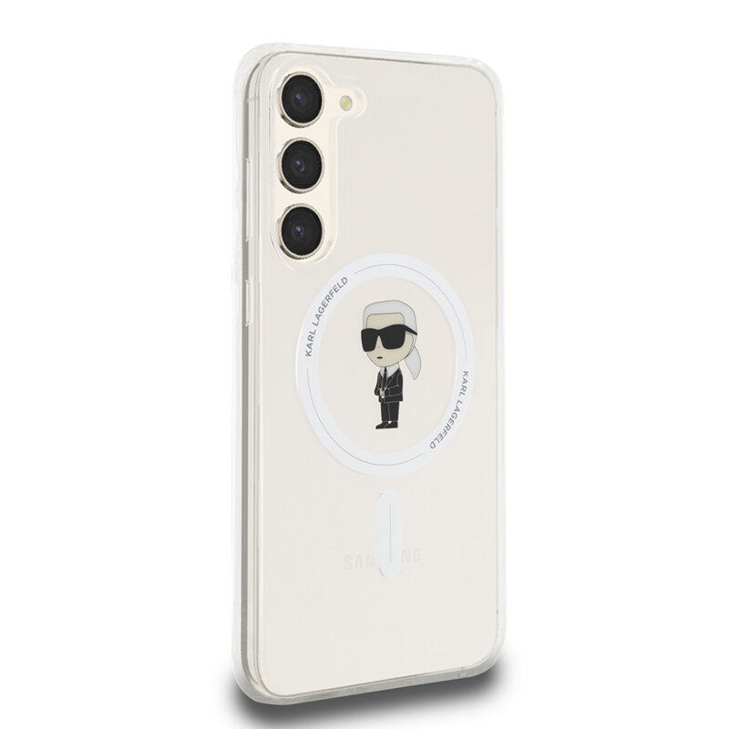Husa Samsung Galaxy S23 Plus Karl Lagerfeld IML MagSafe, transparent, Ikonik, KLHMS23MHFCKNOT