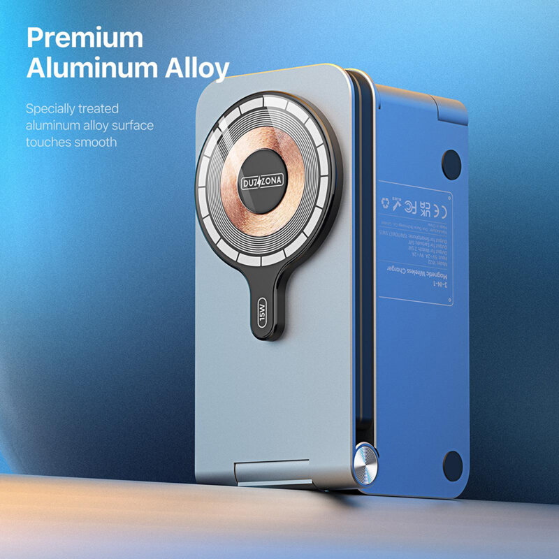 Statie incarcare wireless 15W pentru Apple Duzzona W22, gri