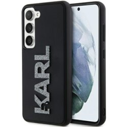 Husa originala Samsung Galaxy S23 Plus Karl Lagerfeld 3D Design, Rubber Glitter Logo, negru, KLHCS23M3DMBKCK