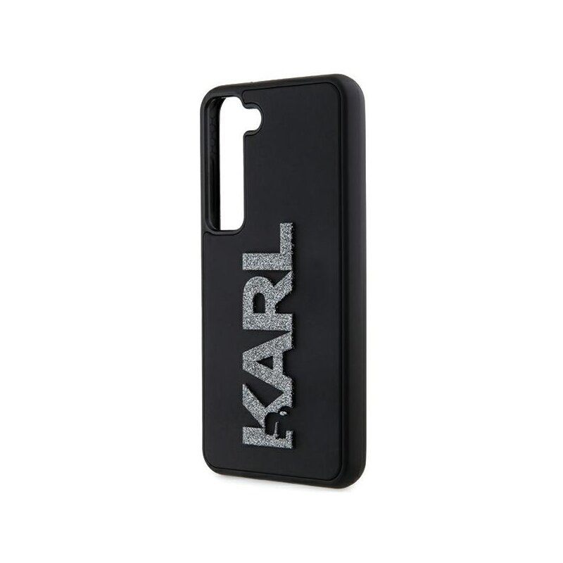 Husa originala Samsung Galaxy S23 Plus Karl Lagerfeld 3D Design, Rubber Glitter Logo, negru, KLHCS23M3DMBKCK