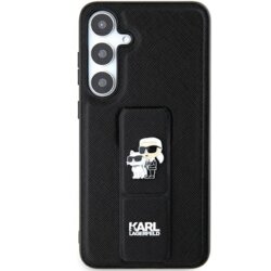 Husa originala Samsung Galaxy S24 Ultra Karl Lagerfeld Saffiano Gripstand, Karl&Choupette, negru, KLHCS24LGSAKCPK
