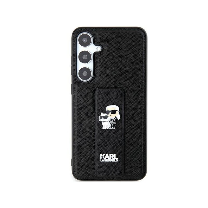 Husa originala Samsung Galaxy S24 Ultra Karl Lagerfeld Saffiano Gripstand, Karl&Choupette, negru, KLHCS24LGSAKCPK