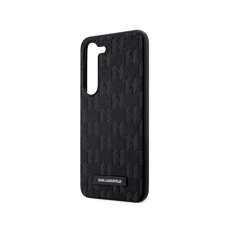 Husa originala Samsung Galaxy S24 Plus Karl Lagerfeld Saffiano, Mono Metal Logo, negru, KLHCS24MSAKLHPK