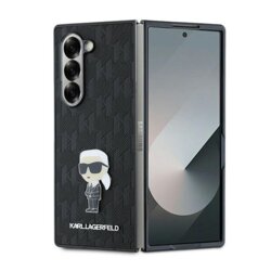 Husa originala Samsung Galaxy Z Fold6 Karl Lagerfeld Saffiano, Monogram Ikonik, negru, KLHCZFD6SAPKINPKK