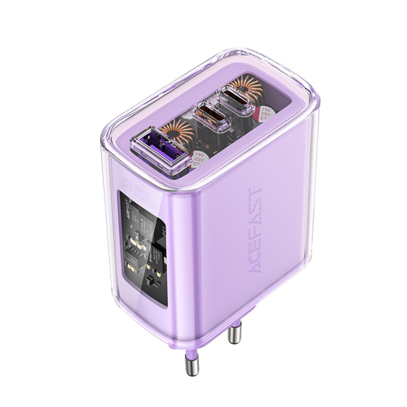 Incarcator Type-C 2 x USB-C, Acefast A45, GaN 65W Power Delivery