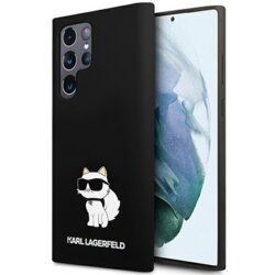 Husa Karl Lagerfeld Samsung Galaxy S24 Ultra Silicone, Choupette, negru, KLHCS24LSNCHBCK