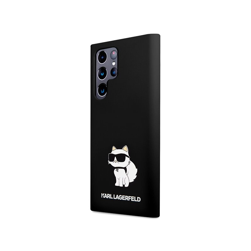 Husa Karl Lagerfeld Samsung Galaxy S24 Ultra Silicone, Choupette, negru, KLHCS24LSNCHBCK