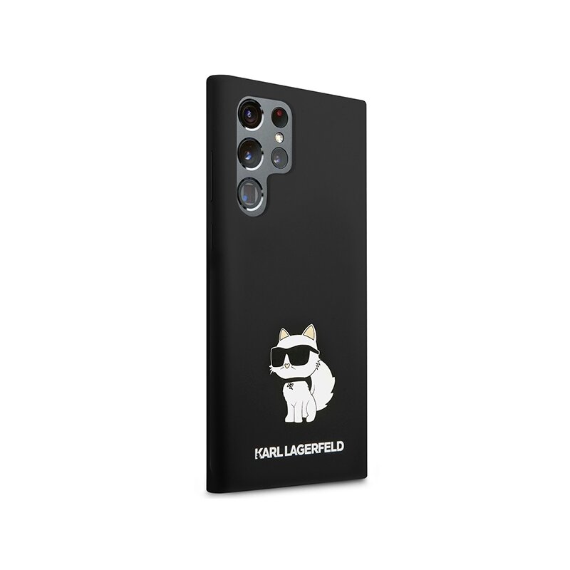 Husa Karl Lagerfeld Samsung Galaxy S24 Ultra Silicone, Choupette, negru, KLHCS24LSNCHBCK