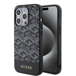 Husa Guess iPhone 15 Pro Max GCube Stripes MagSafe, negru, GUHMP15XHGCFSEK