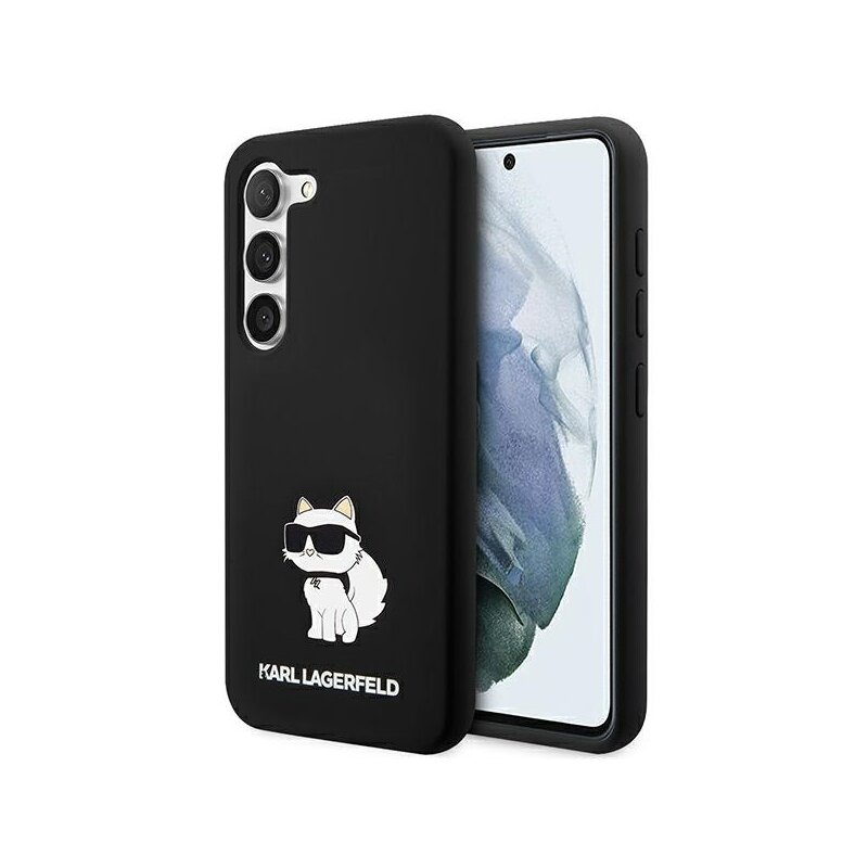 Husa Karl Lagerfeld Samsung Galaxy S24 Plus Silicone, Choupette, negru, KLHCS24MSNCHBCK