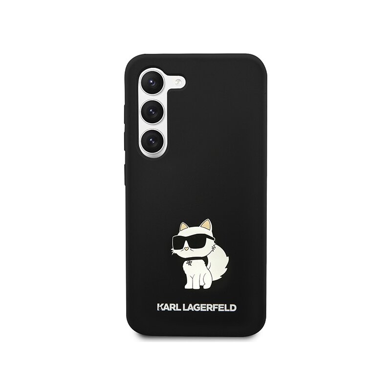 Husa Karl Lagerfeld Samsung Galaxy S24 Plus Silicone, Choupette, negru, KLHCS24MSNCHBCK
