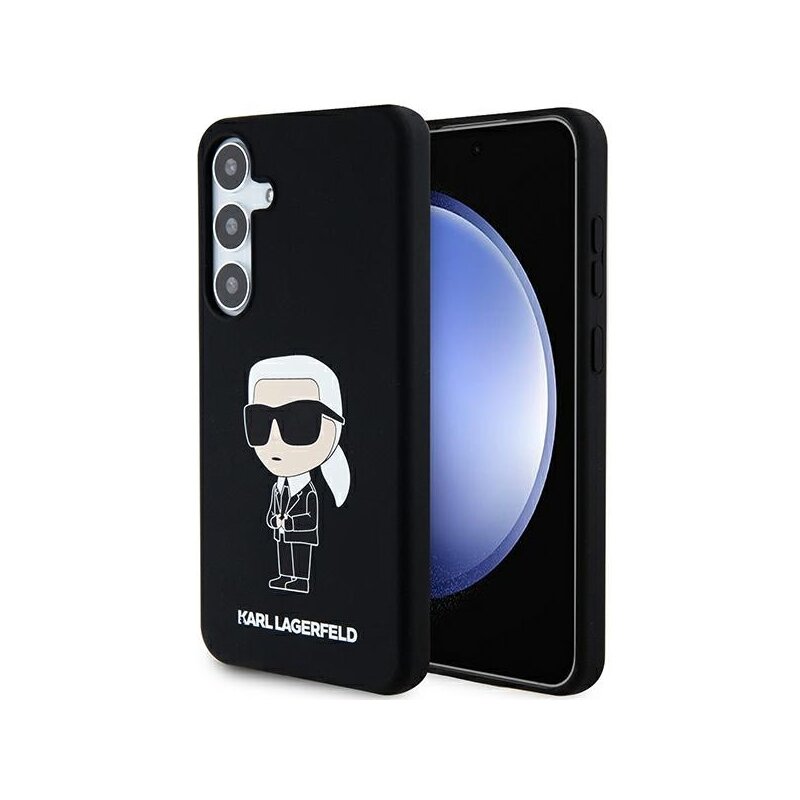 Husa Karl Lagerfeld Samsung Galaxy S24 Plus Silicone, Ikonik, negru, KLHCS24MSNIKBCK