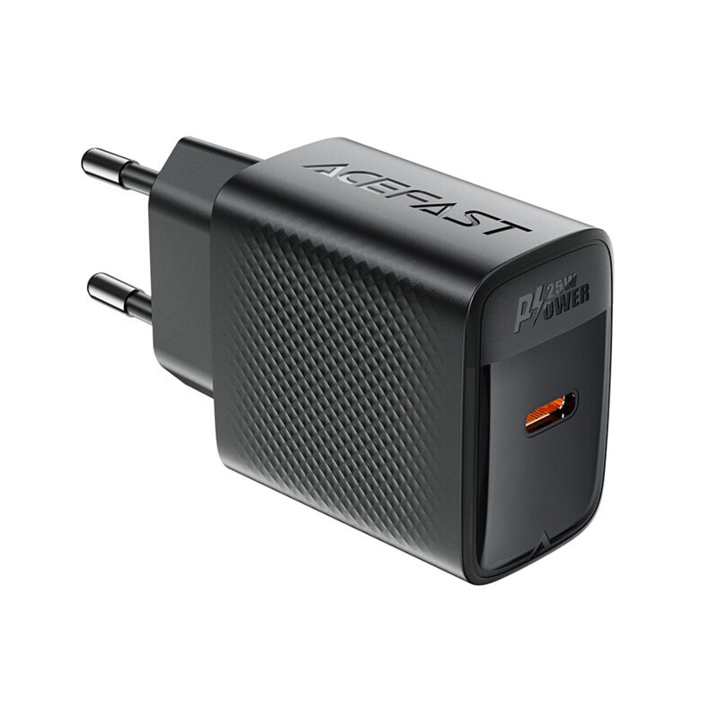 Incarcator priza tip C, 25W GaN, Acefast A104, negru