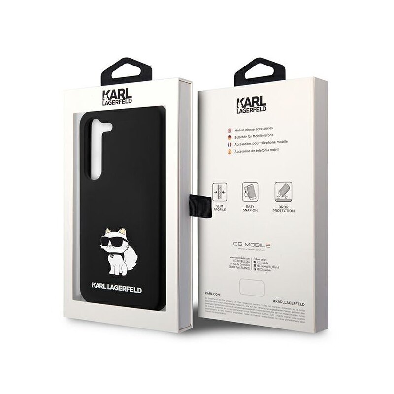 Husa Karl Lagerfeld Samsung Galaxy S24 Silicone, Choupette, negru, KLHCS24SSNCHBCK