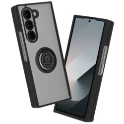 Husa Samsung Galaxy Z Fold6 Techsuit Glinth cu inel suport stand magnetic, negru