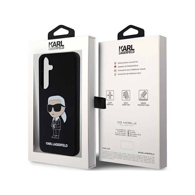 Husa Karl Lagerfeld Samsung Galaxy S24 Silicone, Ikonik, negru, KLHCS24SSNIKBCK