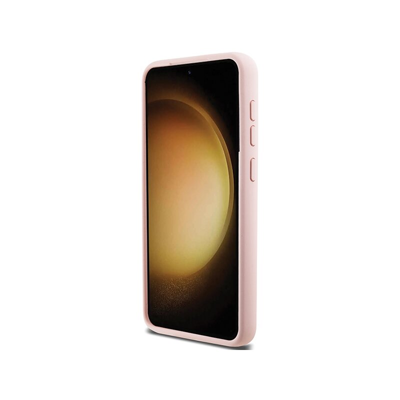 Husa Karl Lagerfeld Samsung Galaxy S23 Plus Silicone, Choupette Metal Pin, roz, KLHCS23MSMHCNPP