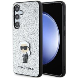 Husa Karl Lagerfeld Samsung Galaxy S24 Plus Hardcase Glitter Fixed, Ikonik Logo, argintiu, KLHCS24MGCNPSG