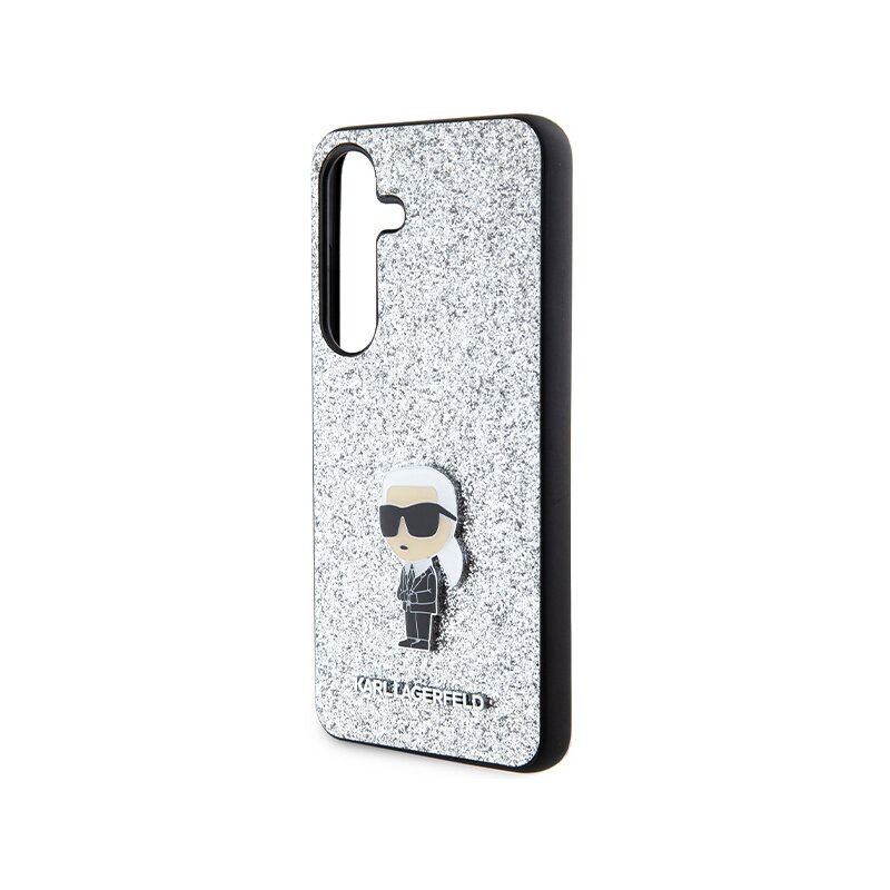 Husa Karl Lagerfeld Samsung Galaxy S24 Plus Hardcase Glitter Fixed, Ikonik Logo, argintiu, KLHCS24MGCNPSG