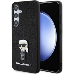 Husa Karl Lagerfeld Samsung Galaxy S24 Plus Hardcase Fixed Glitter, Ikonik Logo, negru, KLHCS24MGKNPSK